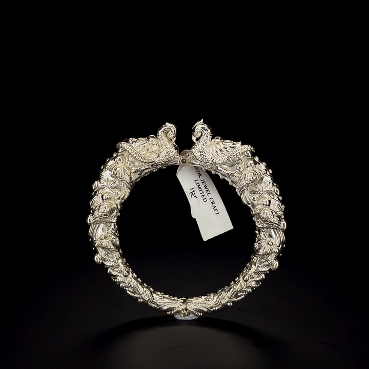 Silver Kada - Peacock Design - S.No.001