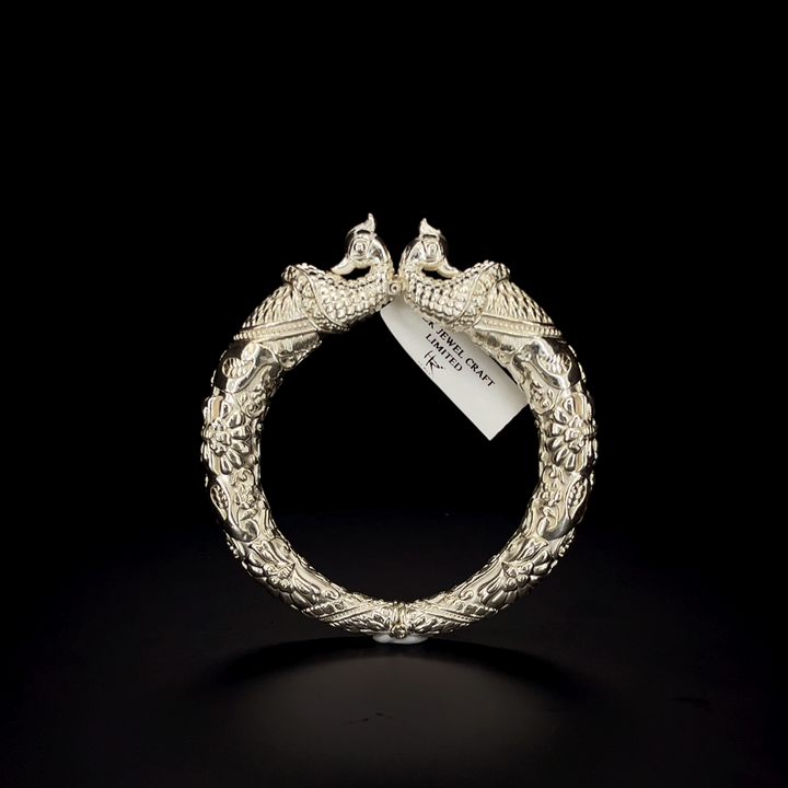 Silver Kada - Peacock Design - S.No.003