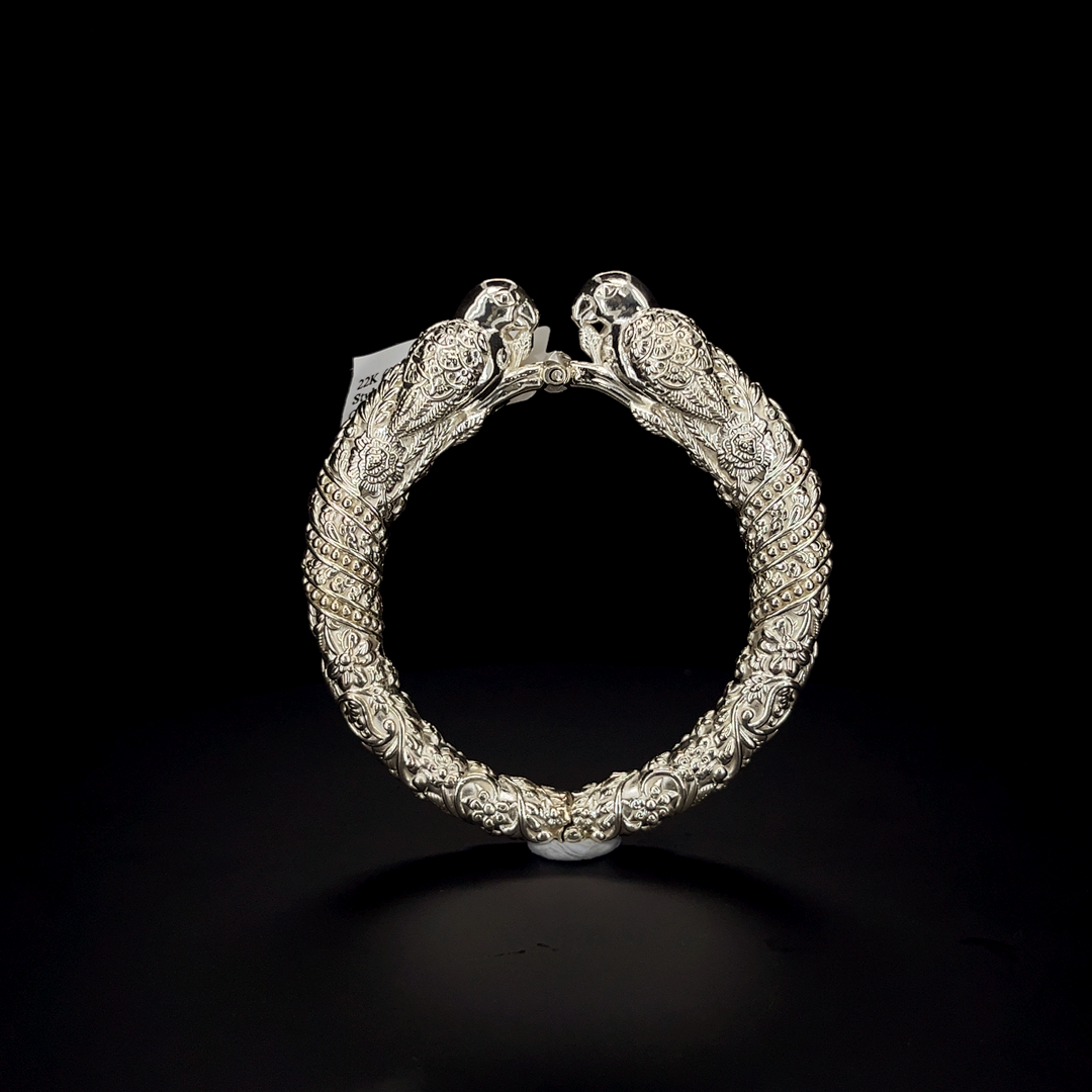 Silver Kada - Parrot Design - S.No.013