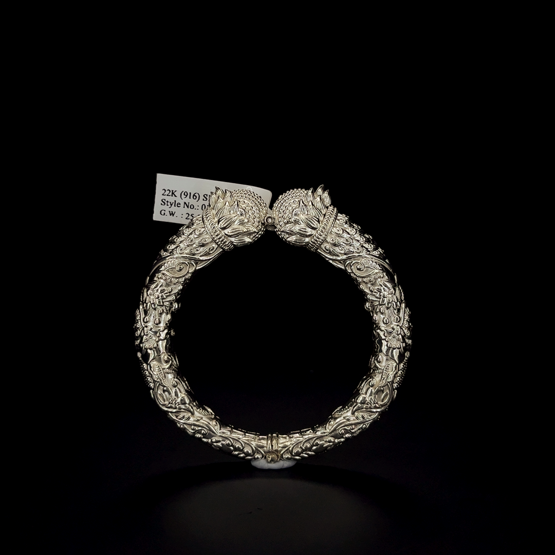 Silver Kada -  Rajasthani Design - S.No.018