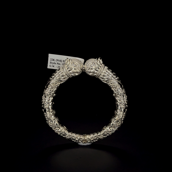 Silver Kada -  Rajasthani Design - S.No.018