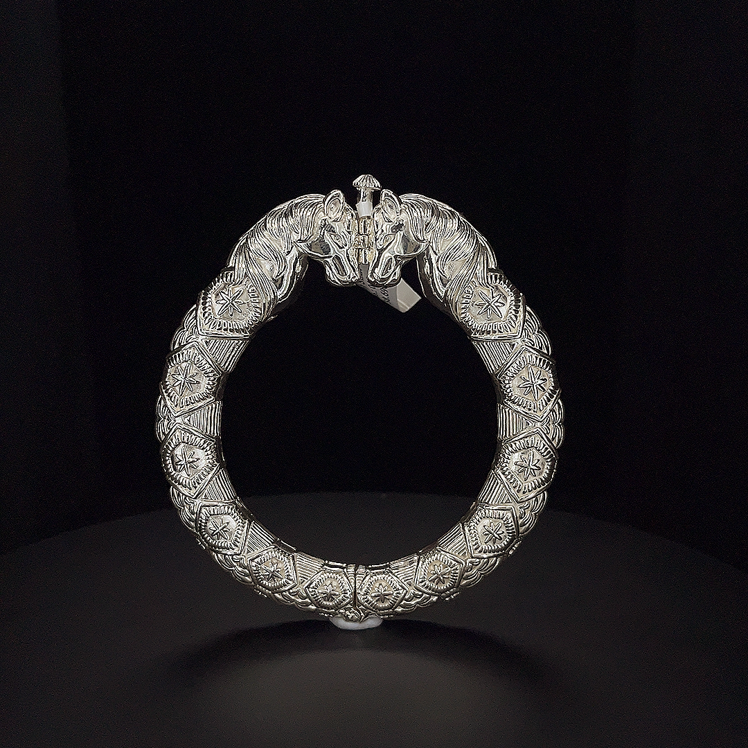 Silver Kada - Horse - Polo Players - S.No.044