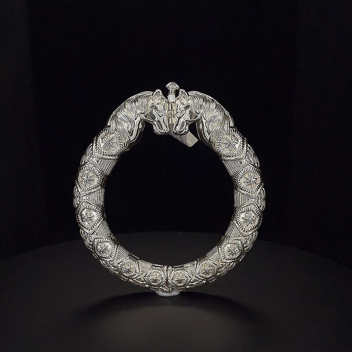 Silver Kada - Horse - Polo Players - S.No.044