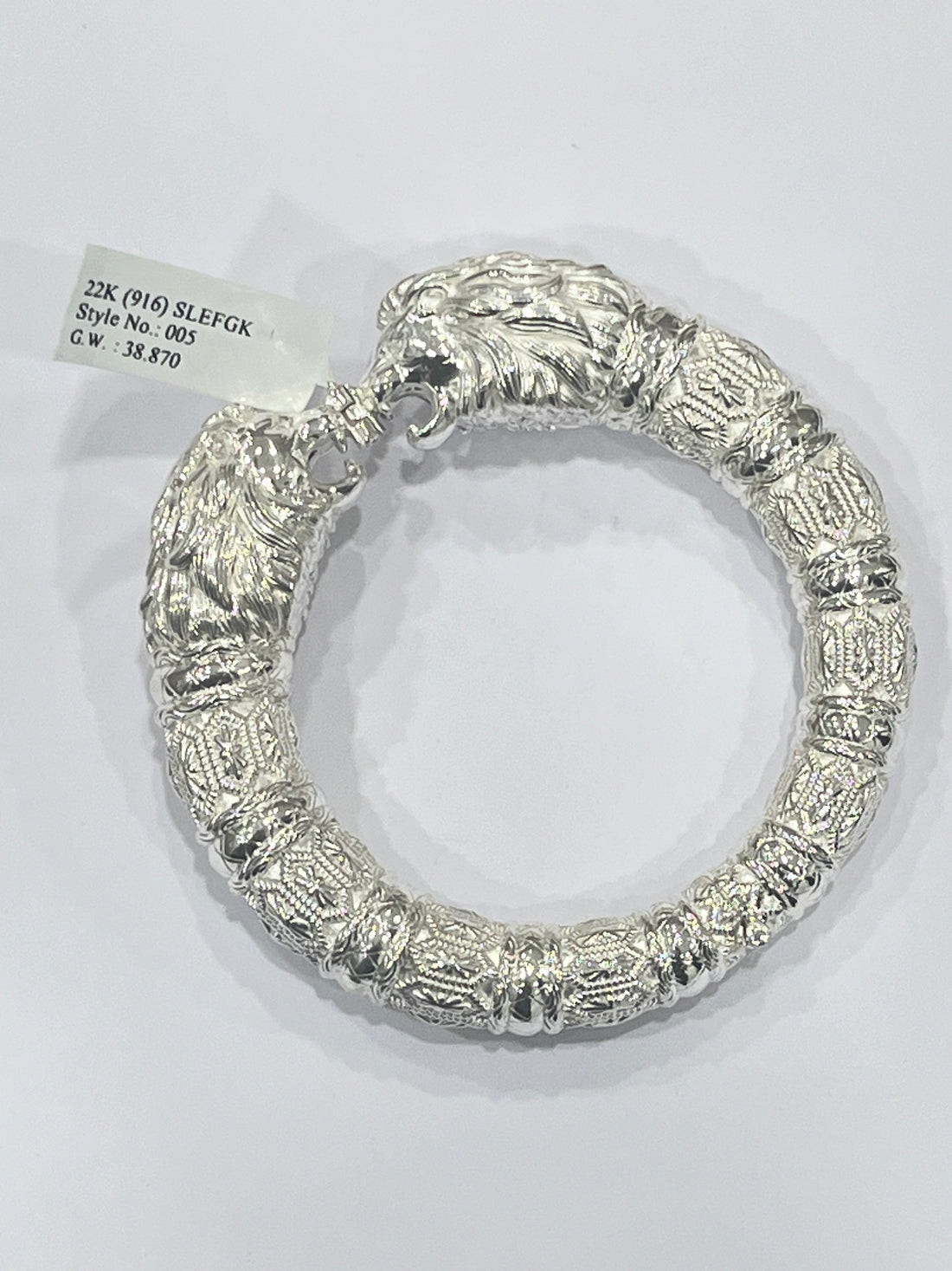 Vajrakriti Lionhead Silver Kada