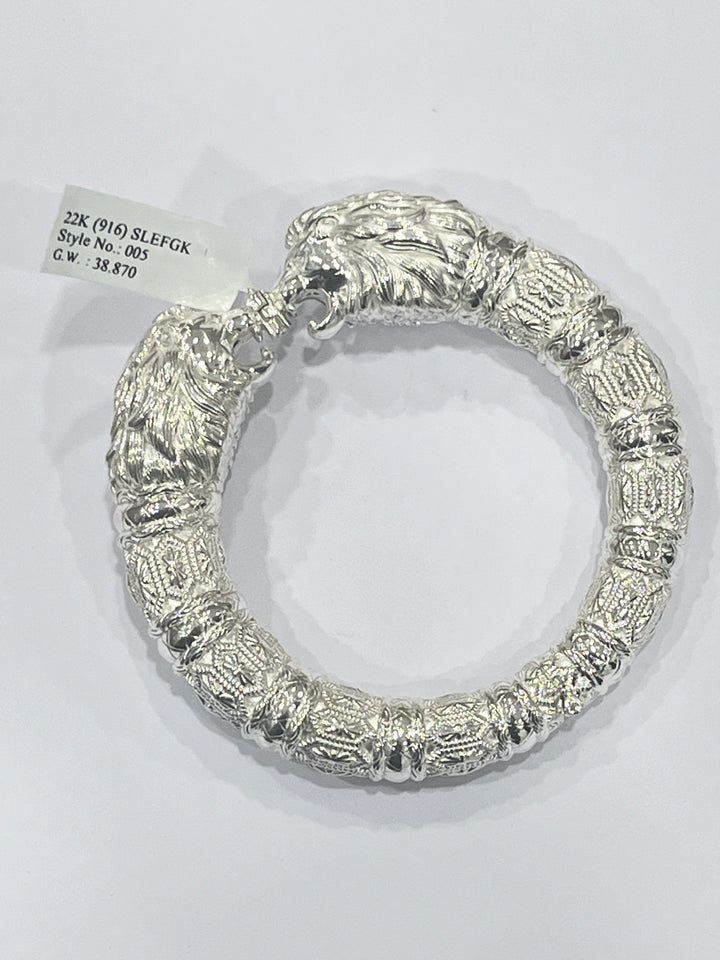 Vajrakriti Lionhead Silver Kada