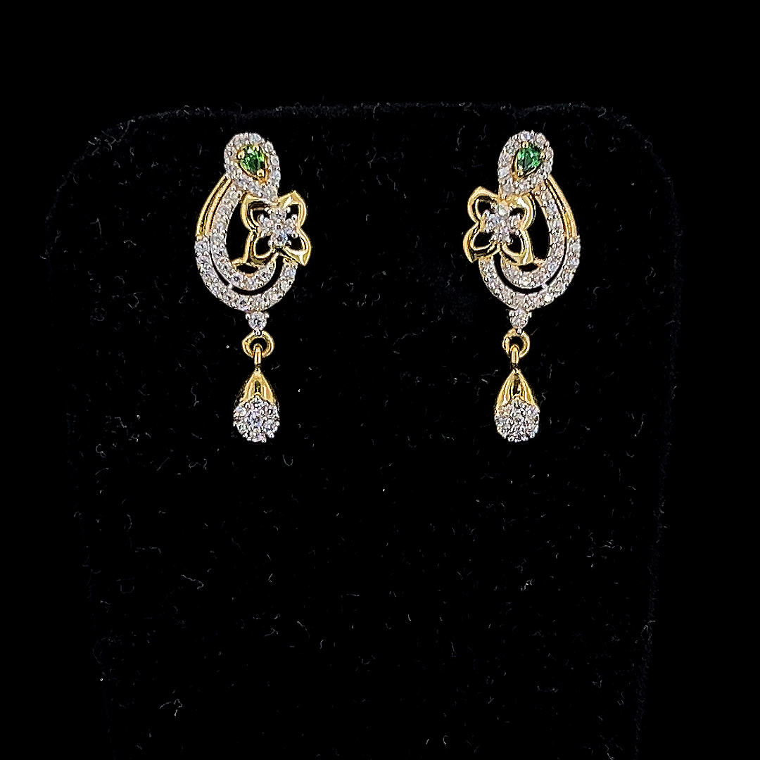 Emerald Floral Earrings