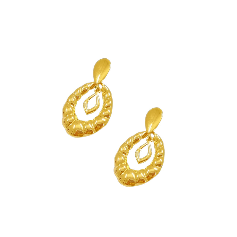 Textured Oval Earrings
