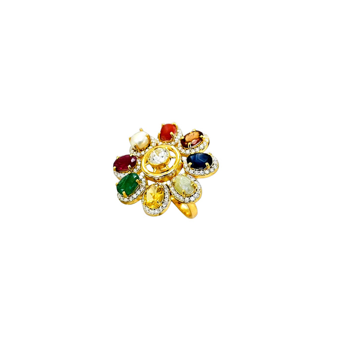 Navratan Gold Ring -16529