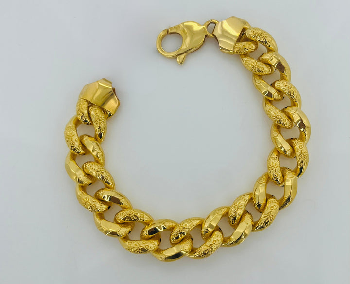 Electroforming Gold Cuban Bracelet -004