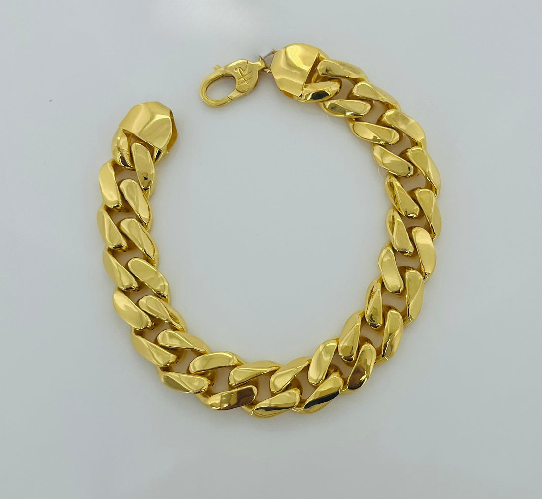 Electroforming Gold Cuban Bracelet -003