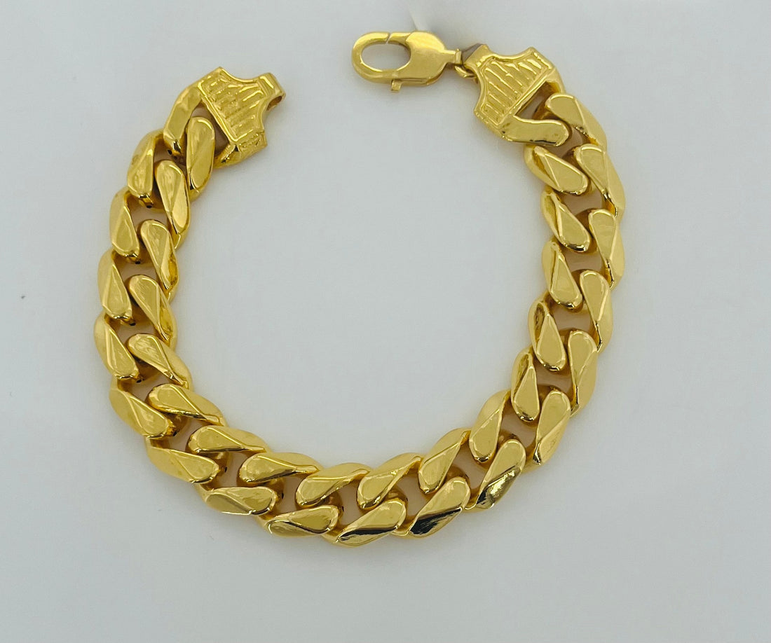 Electroforming Gold Cuban Bracelet -014