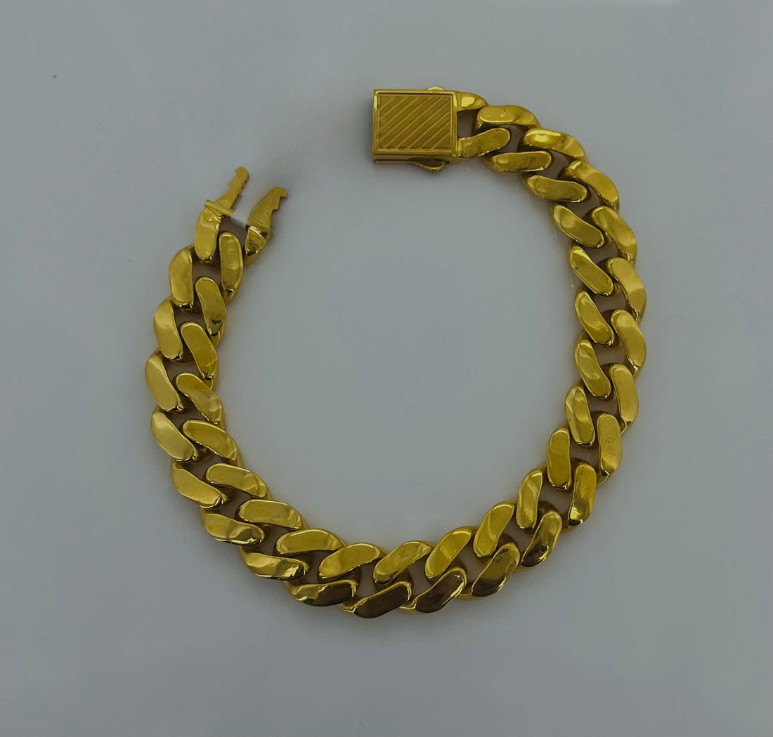 Electroforming Gold Cuban Bracelet -001
