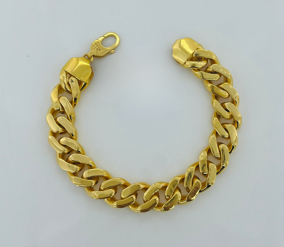 Electroforming Gold Cuban Bracelet -002