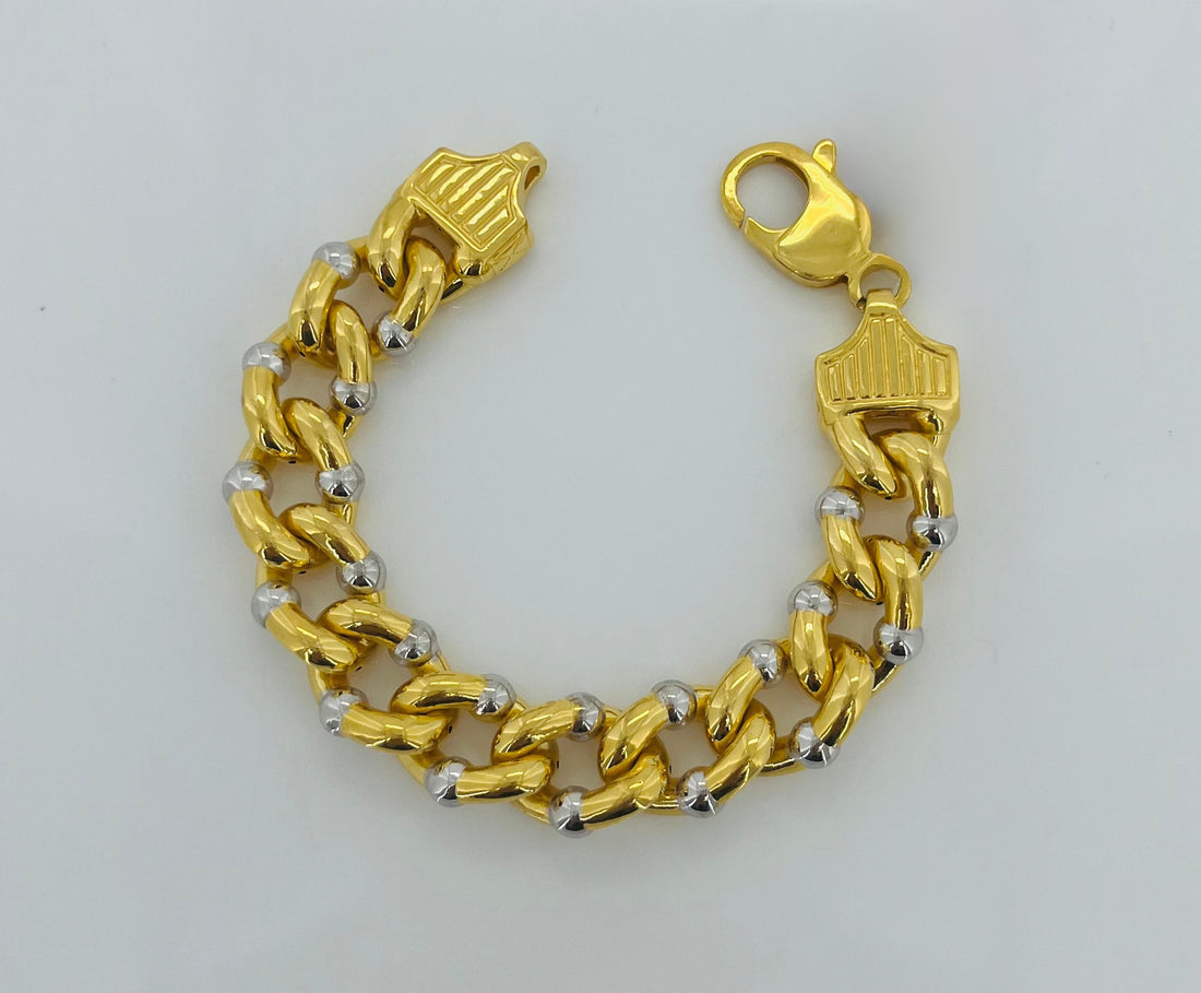 Electroforming Gold Cuban Bracelet-016