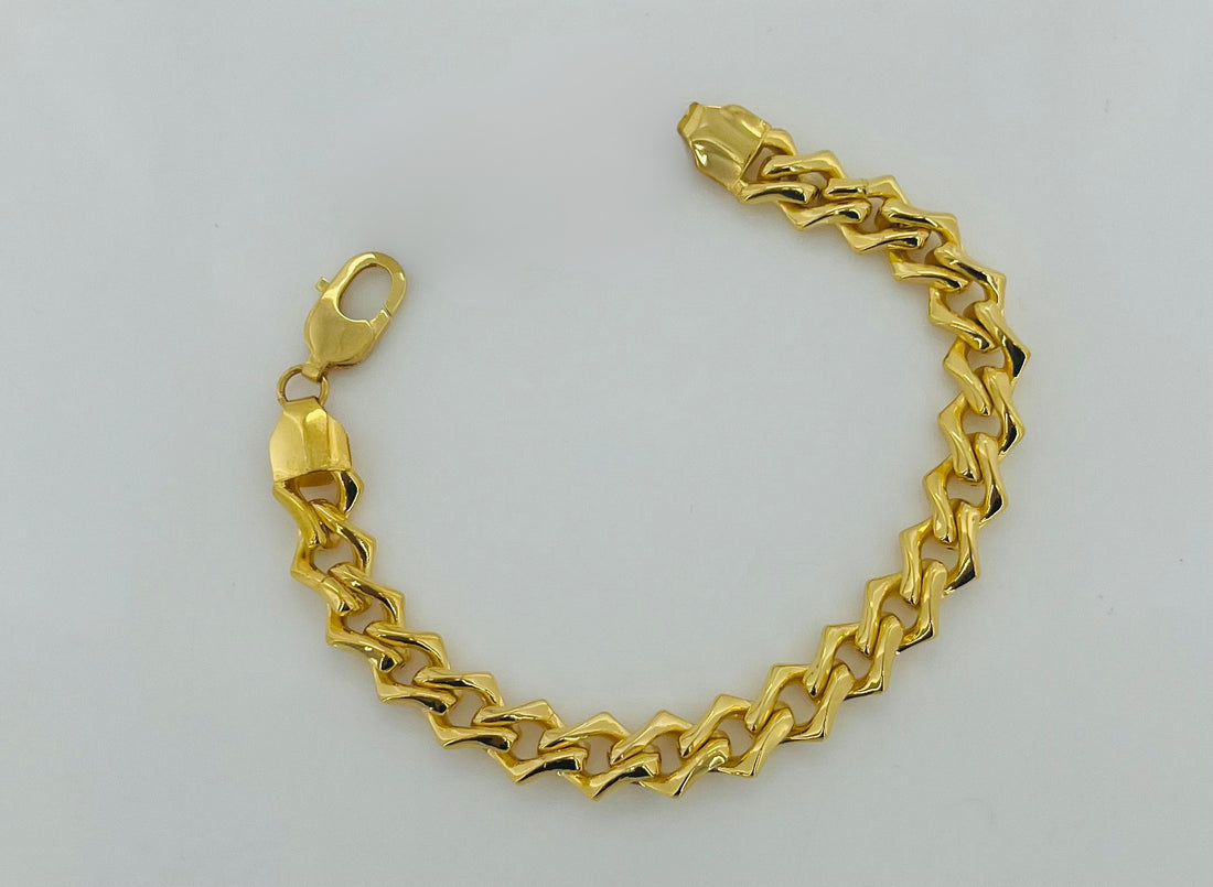 Electroforming Gold Cuban Bracelet -008