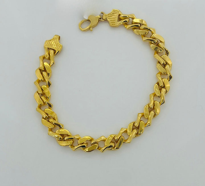 Electroforming Gold Cuban Bracelet -013